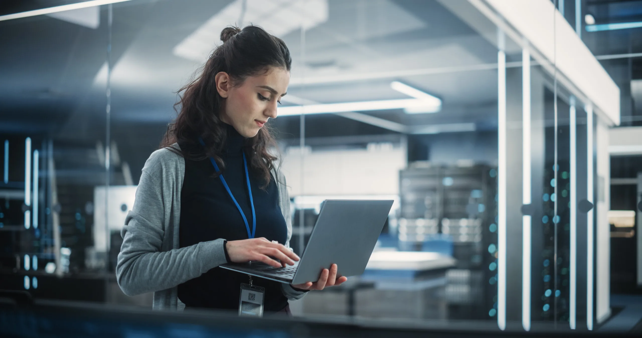 Security professional monitoring a network